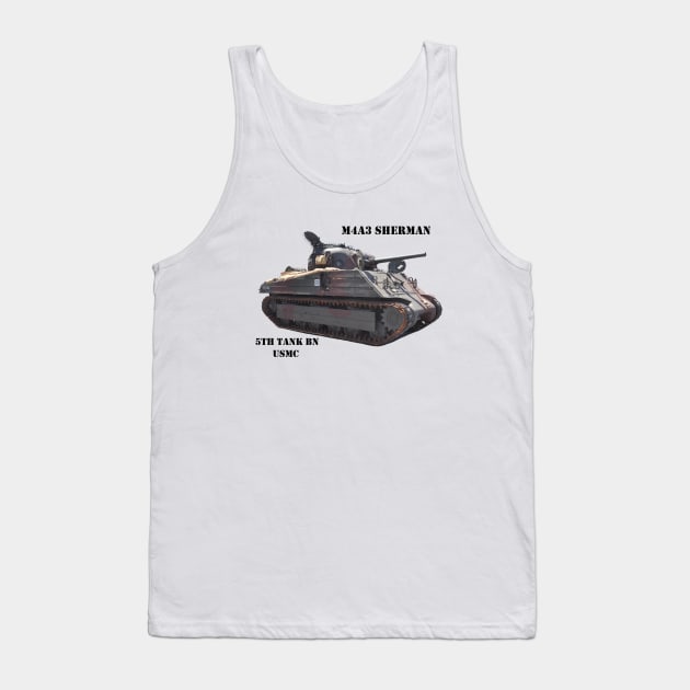 M4A3 Sherman black text Tank Top by Toadman's Tank Pictures Shop